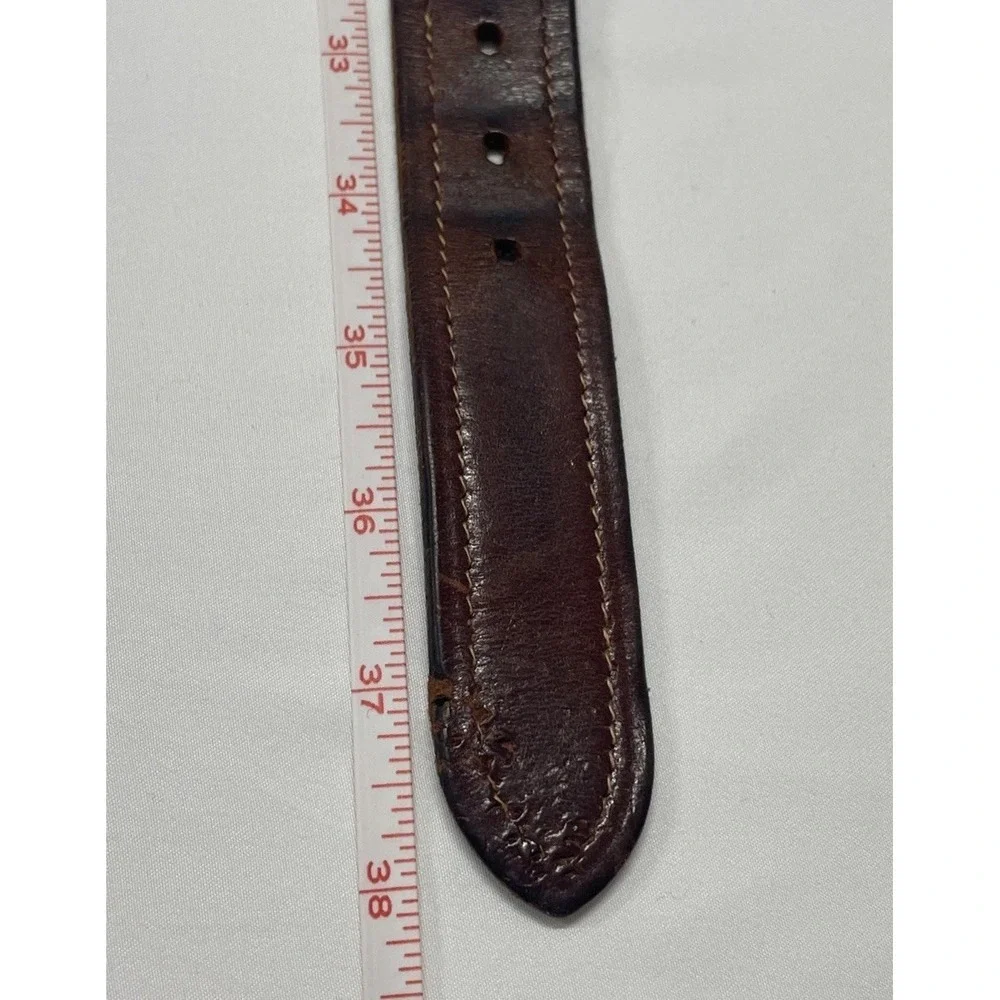 Vintage 1990's Leather Tommy Hilfiger Belt Flags Multi Colored Navy Mens Size 34